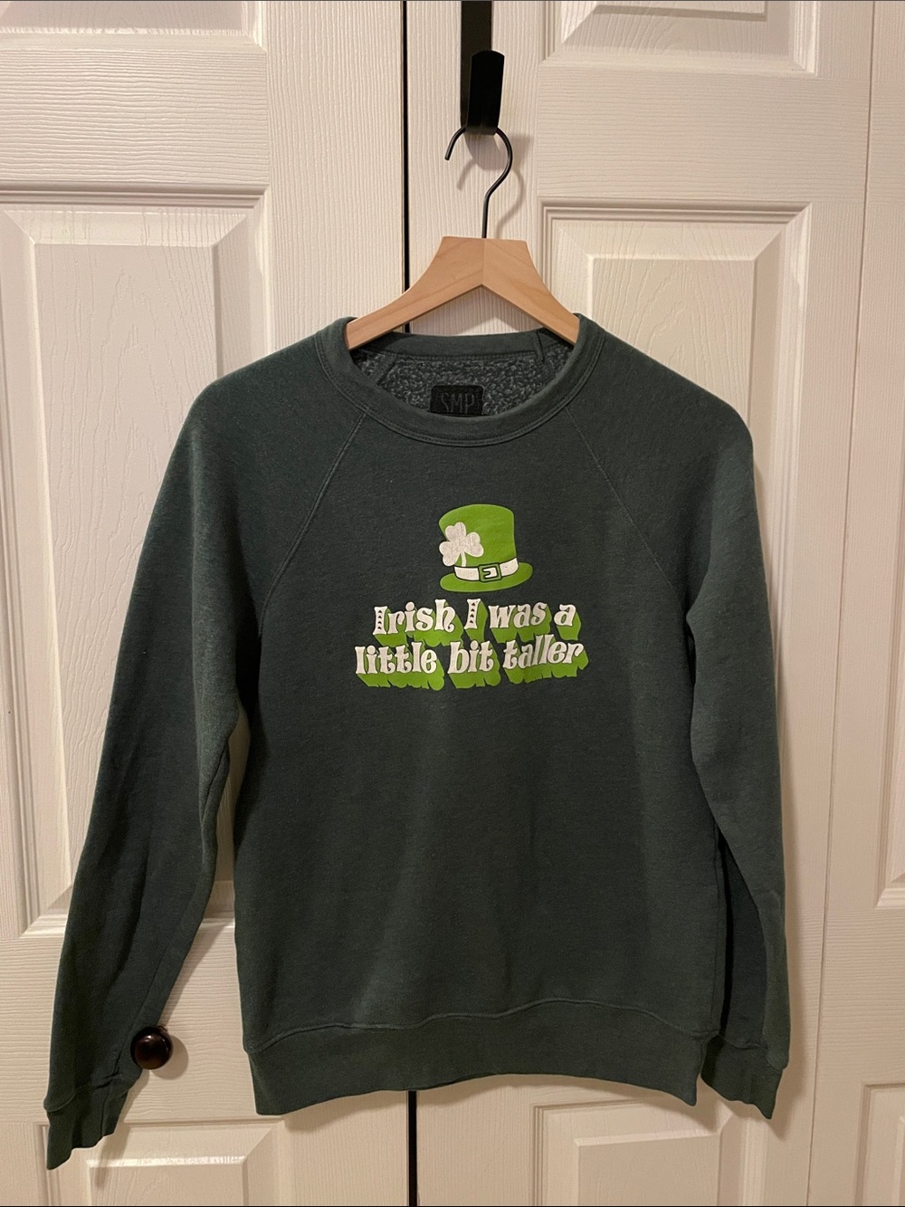 Dark Green Graphic Crewneck Sweatshirt - St. Patrick's Design